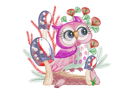 Beautiful Owl Embroidery Design