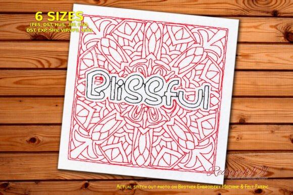 Blissful Word Embroidery Design
