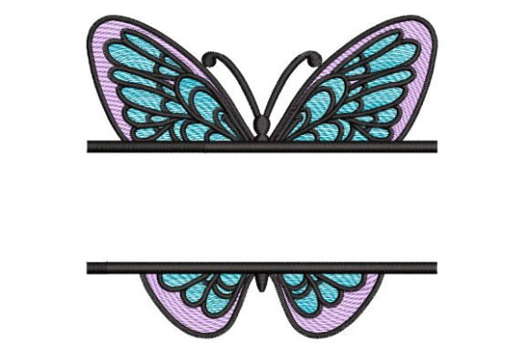 Butterfly Split Monogram Embroidery