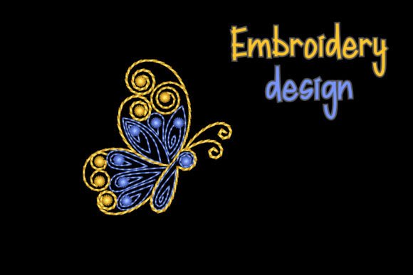 Butterfly Swirls Embroidery Design