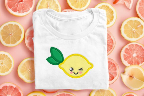 Cartoon Lemon Applique Embroidery