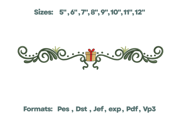 Christmas Gift Scroll Border Embroidery