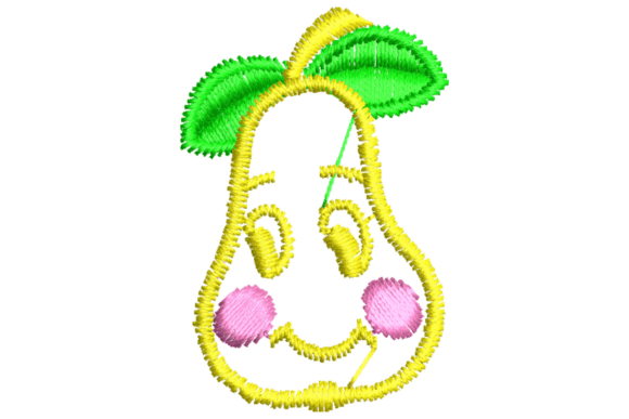 Cute Cartoon Pear Embroidery Design