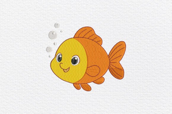 Cute Goldfish Embroidery