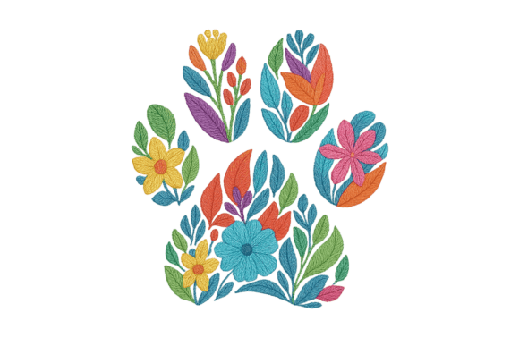 Dog Paw Prints Embroidery Design