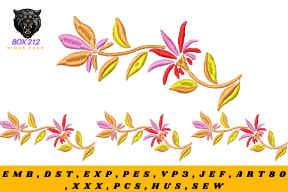 Floral Motif Borders Embroidery Design