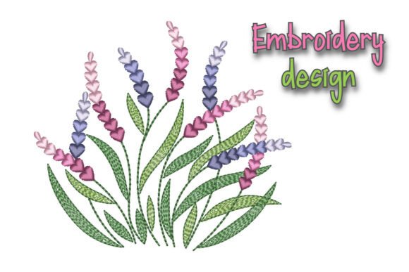 Flowers Lavender Embroidery Design