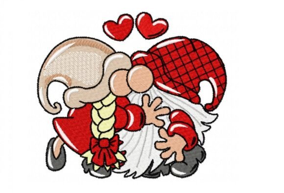 Gnome Love Embroidery Design