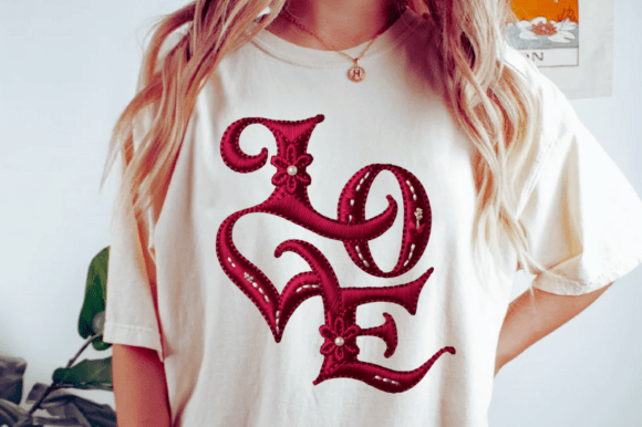LOVE Script Embroidery PNG Design
