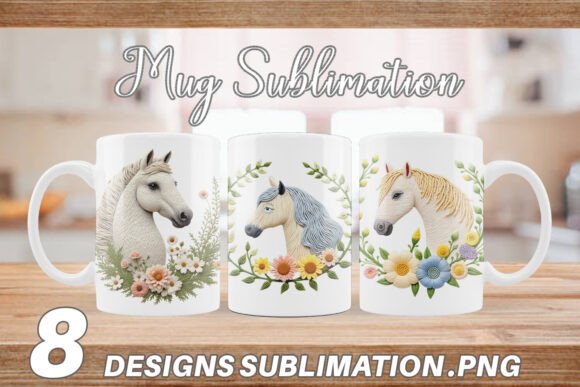 Mug Wrap Horse Embroidery
