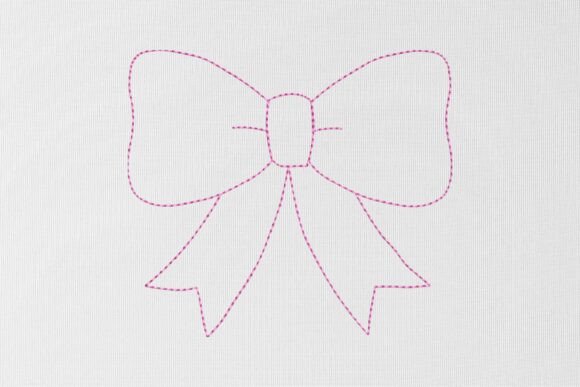 Pink Valentine’s Day Bow Embroidery