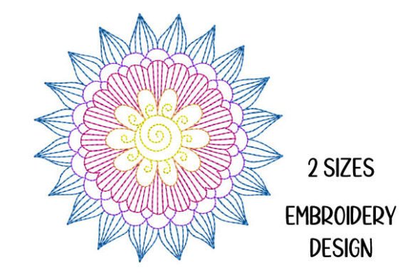 Small Mandala Flower Line Art Embroidery