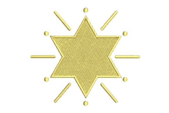 Sparkling Yellow Six-Pointed Star Embroidery Design
