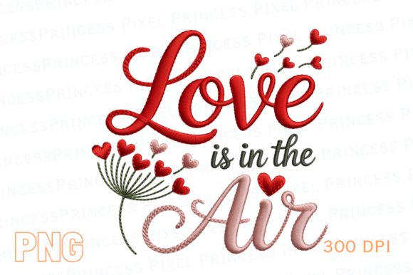 Valentine’s Day Embroidery Heart PNG