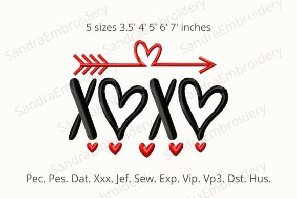 Xo Xo Embroidery Design